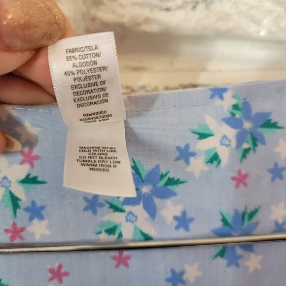 Pink by Kmart Robe 3X Plus Blue Floral Snap Front Embroidered FLO297E - Picture 12 of 13